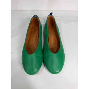 Dr. Liza Women Green Leather Flat Shoes Round Toe Orthotic Comfort Size 6.5M